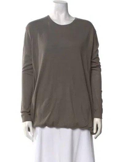 Pre-owned Lauren Manoogian Baby Alpaca Crew Neck Sweater W/ Tags In Gray