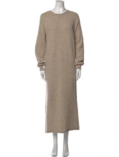 Pre-owned Lauren Manoogian Baby Alpaca Long Dress In Brown