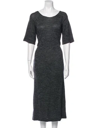 Pre-owned Lauren Manoogian Baby Alpaca Long Dress In Gray