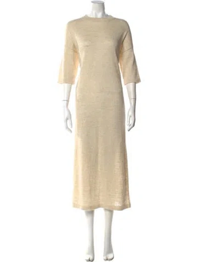 Pre-owned Lauren Manoogian Baby Alpaca Long Dress In Neutral