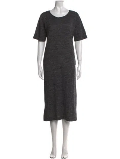 Pre-owned Lauren Manoogian Baby Alpaca Midi Length Dress In Gray