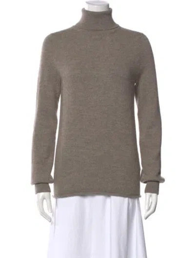 Pre-owned Lauren Manoogian Baby Alpaca Turtleneck Sweater In Brown