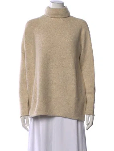 Pre-owned Lauren Manoogian Baby Alpaca Turtleneck Sweater In Brown