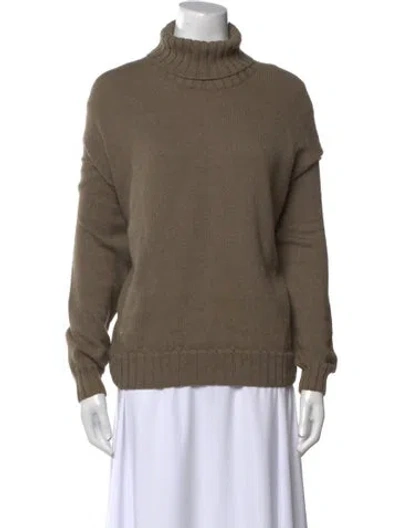 Pre-owned Lauren Manoogian Baby Alpaca Turtleneck Sweater In Green