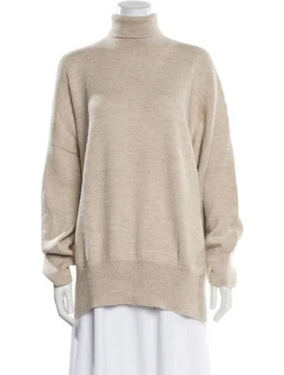 Pre-owned Lauren Manoogian Baby Alpaca Turtleneck Sweater In Neutral