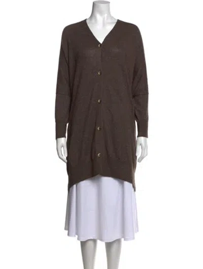 Pre-owned Lauren Manoogian Baby Alpaca V-neck Sweater W/ Tags In Neutral