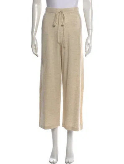 Pre-owned Lauren Manoogian Baby Alpaca Wide Leg Pants In Neutral