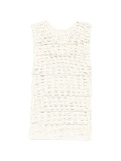 Lauren Manoogian Basket-weave Top In White