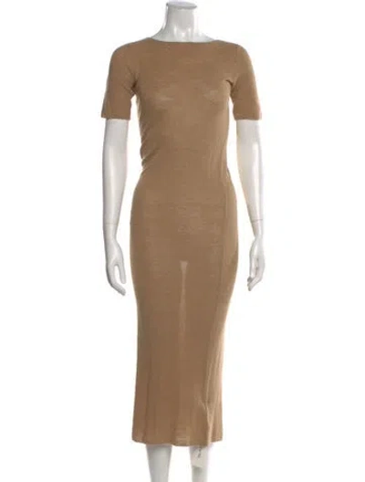 Pre-owned Lauren Manoogian Bateau Neckline Long Dress In Brown