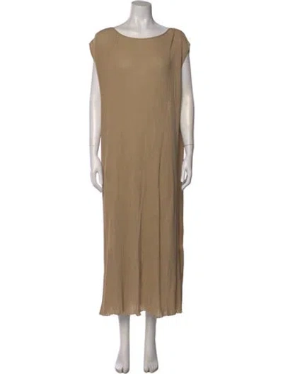 Pre-owned Lauren Manoogian Bateau Neckline Long Dress In Neutral
