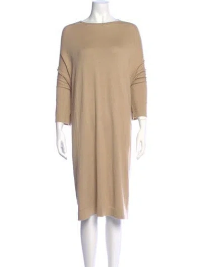 Pre-owned Lauren Manoogian Bateau Neckline Midi Length Dress In Neutral