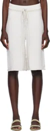 Lauren Manoogian Beige & White Linea Shorts
