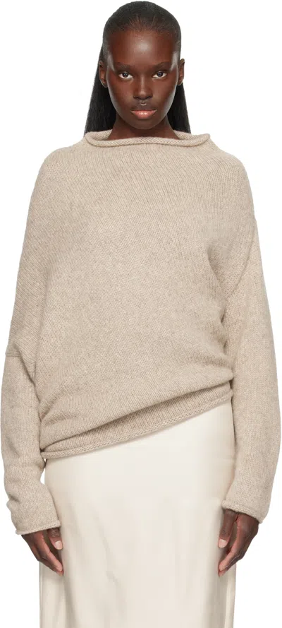 Lauren Manoogian Beige Askew Pullover Sweater In Neutral