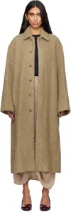 Lauren Manoogian Beige Boucle Coat In Brown