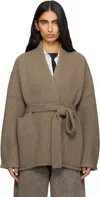 Lauren Manoogian Beige Coto Cardigan In Brown