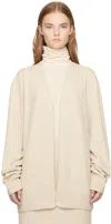 Lauren Manoogian Beige Line Quilt Cardigan In E01 Ecru