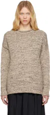 Lauren Manoogian Beige Marl Rollneck Sweater In Sm02 Sisal Marl