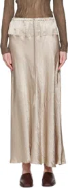 Lauren Manoogian Beige New Luster Maxi Skirt In Gold
