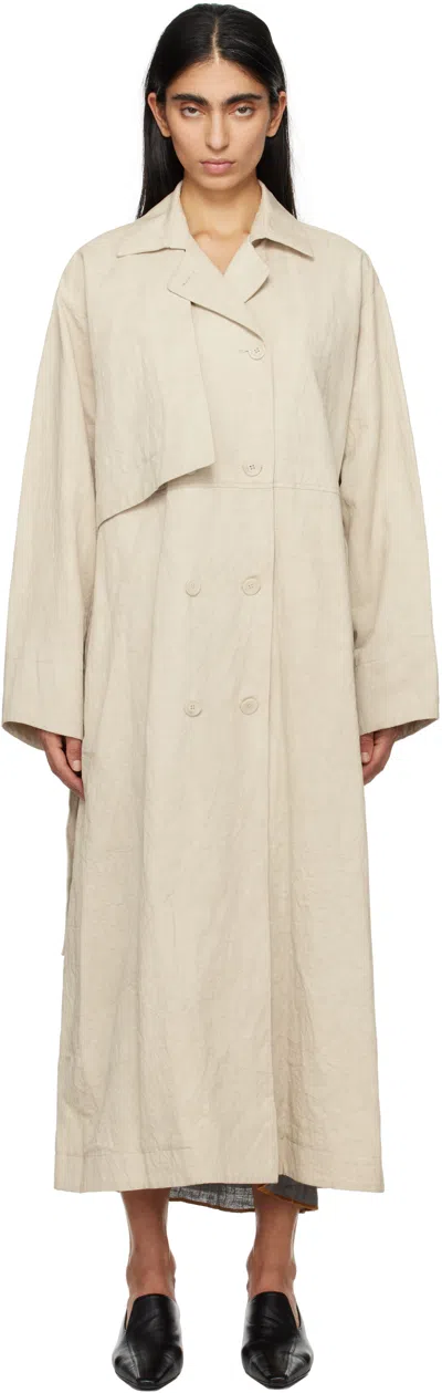 Lauren Manoogian Beige Overlay Trench Coat In P12 Plaster