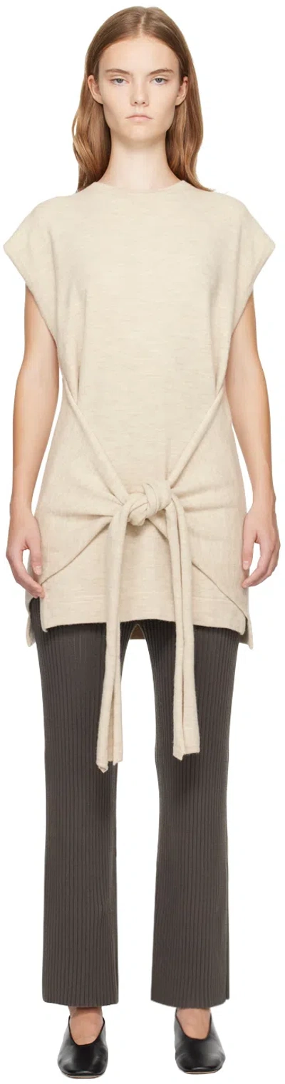 Lauren Manoogian Beige Sleeves Sweater In E01 Ecru