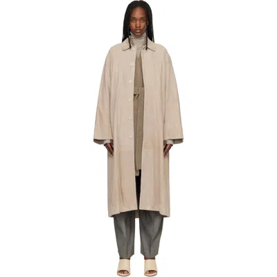 Lauren Manoogian Beige Suede Car Coat In Neutral