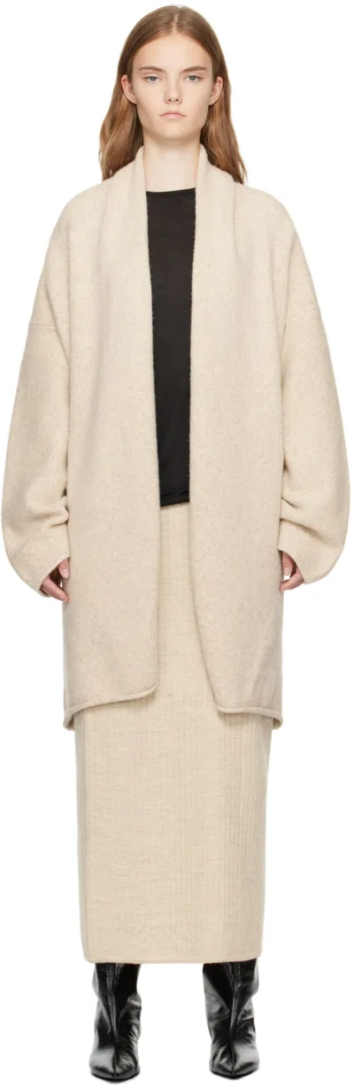 Lauren Manoogian Beige Taper Coat In E01 Ecru