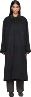 Lauren Manoogian Black Brushed Car Coat In Bm01 Black Melange
