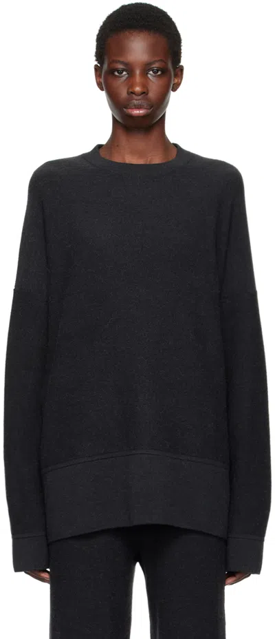 Lauren Manoogian Black Oversize Crewneck Sweater In I01 Ink