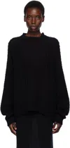 Lauren Manoogian Black Rack Crewneck Sweater