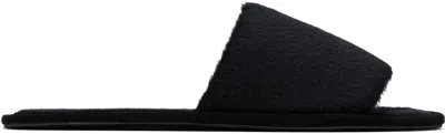 Lauren Manoogian Black Suri Brushed Slippers