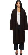 Lauren Manoogian Brown Double Face Long Coat In Burgundy