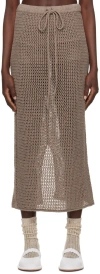 Lauren Manoogian Brown Net Maxi Skirt In W03 Wood