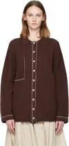 Lauren Manoogian Burgundy Stitch Big Shirt In Brown