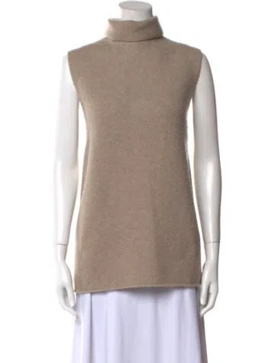 Pre-owned Lauren Manoogian Cashmere Turtleneck Sweater In Neutral