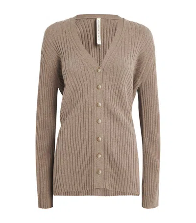 Lauren Manoogian Beige Column Cardigan In W03 Wood