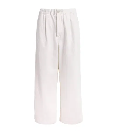 Lauren Manoogian Cotton Canvas Wide-leg Trousers In White