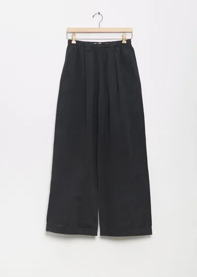 Lauren Manoogian Cotton Linen Tall Trouser In Black