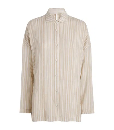 Lauren Manoogian Cotton-silk-blend Shirt In Beige