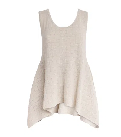 Lauren Manoogian Cotton-linen Flared-hem Tank Top In Neutral
