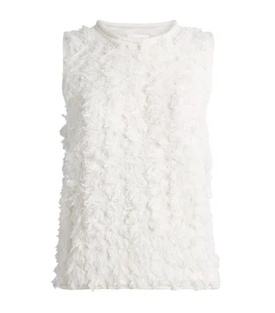 Lauren Manoogian Cotton-linen Tufted Sweater Vest In White