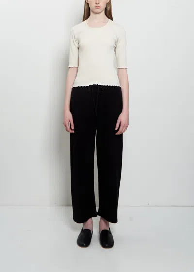 Lauren Manoogian Crepe Cotton Linen Capri Pants In Black