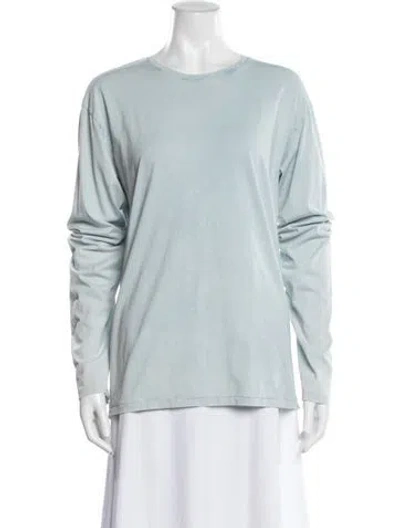 Pre-owned Lauren Manoogian Crew Neck Long Sleeve Top In Blue