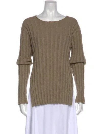 Pre-owned Lauren Manoogian Crew Neck Long Sleeve Top In Neutral
