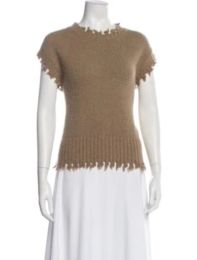 Pre-owned Lauren Manoogian Crew Neck Short Sleeve Top In Neutral