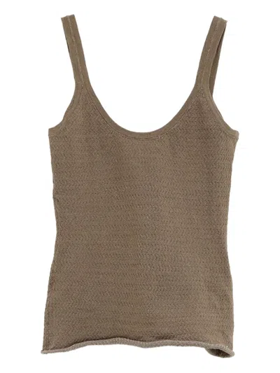 Lauren Manoogian Cropped Top In Brown