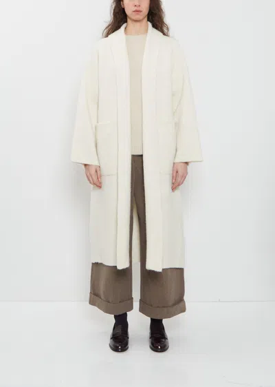 Lauren Manoogian Double Face Alpaca Wool Long Coat In White