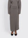 Lauren Manoogian Double Knit Blanket Skirt In Gray