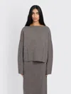 Lauren Manoogian Double Knit Boatneck In Gray