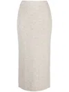 Lauren Manoogian Elasticated-waistband Ribbed Midi Skirt In Grey