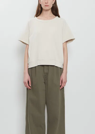 Lauren Manoogian Fleece Pima Cotton Top In White